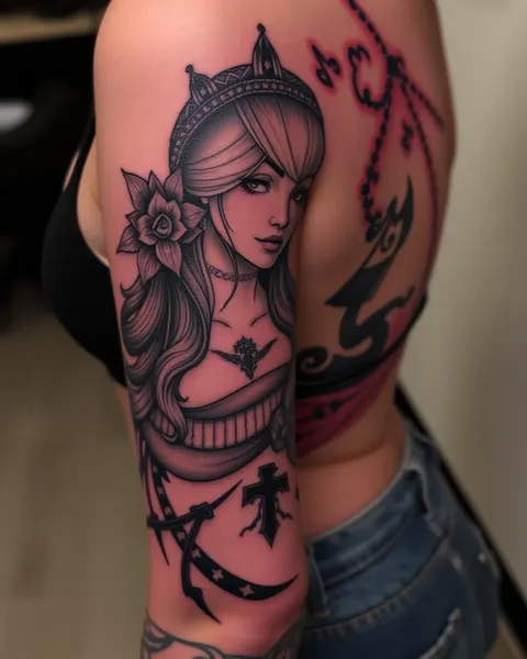 Conception de tatouage féminine édité pour les rebelles au cœur