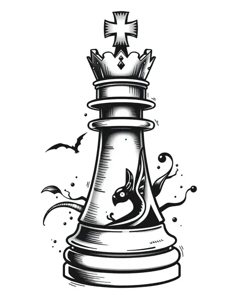 Conception de tatouage unique pour la pièce du roi d'échecs