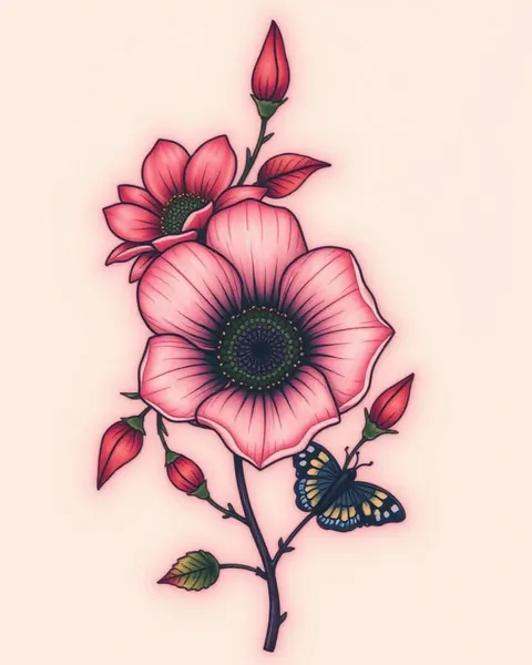 Conception de tatouages de fleur de février unique