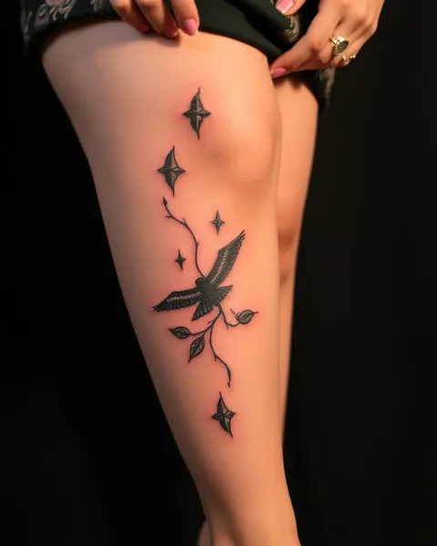 Conception de tatouages pour les femmes sur le mollet et idées