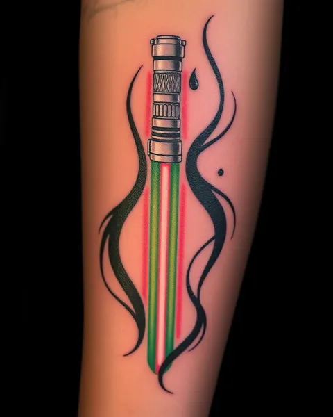 Conception non conventionnelle pour un tatouage de sabre laser