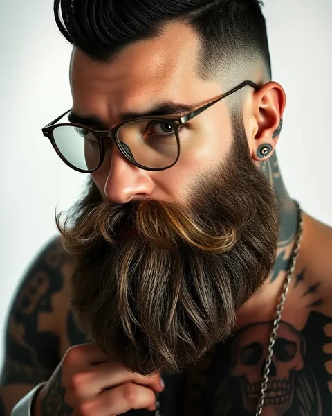 Conceptions de Tatouages et Designs de Barbe duPorno Masculin