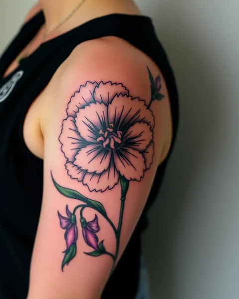 Conceptions de tatouage de fleur de carnation délicate pour les hommes