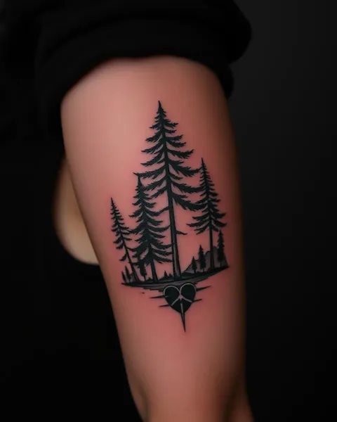 Conceptions de tatouages avec des arbres et des scènes de nature