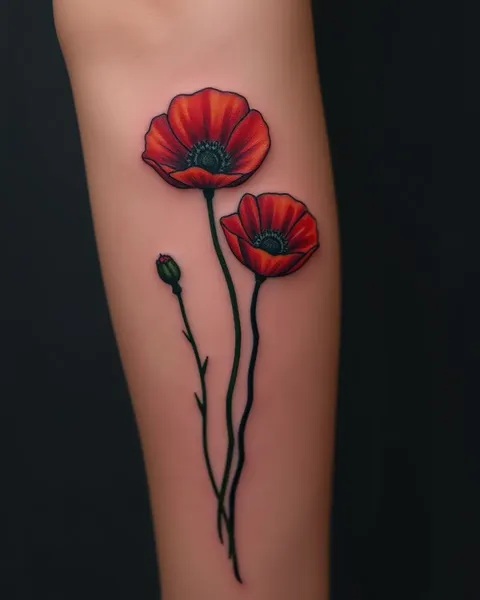 Conceptions de tatouages de coquelicot pour le corps supérieur