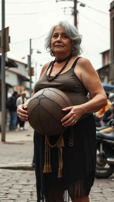 Confiance inspirante de la grand-mère aux grosses poitrines