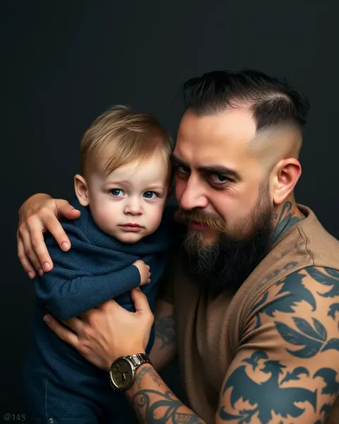 Connexion unique de tatouage entre père et fils