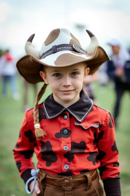 Costume de fille bovine pour un thème de Western