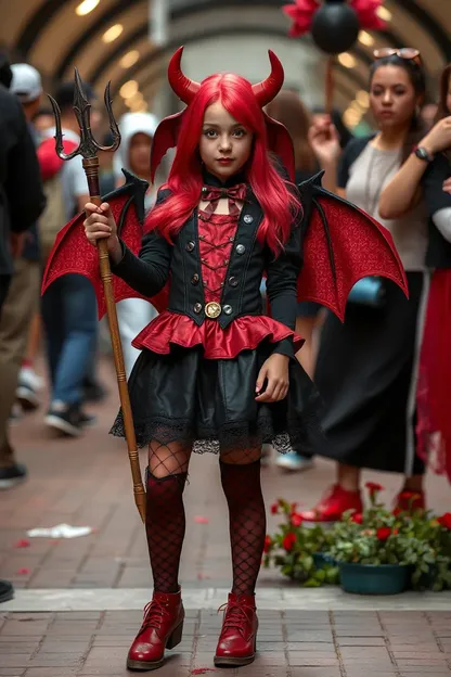 Costume de fille diable pour la fête d'Halloween