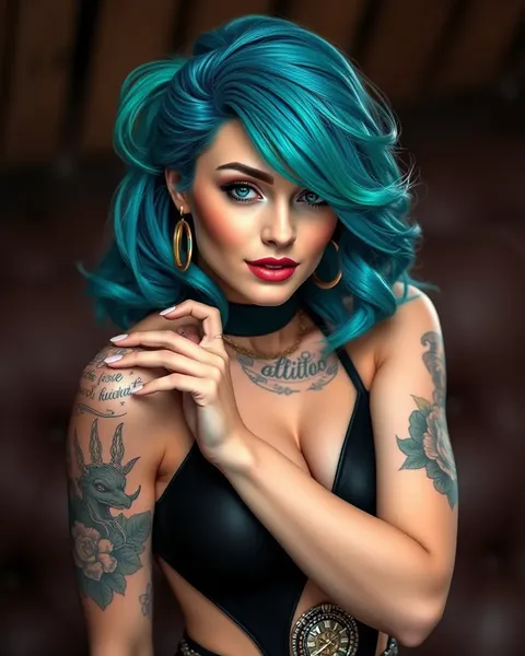 Dame tatouée sexy dégage confiance et beauté