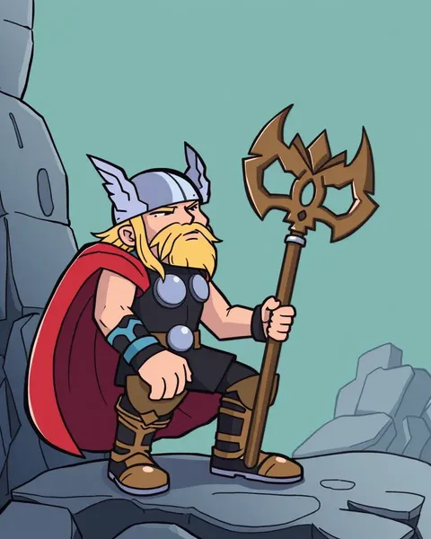 Des dessins animés de Thor : illustrations de style de bande dessinée