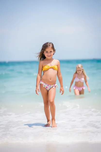 Des filles petites en maillot de bain à nouveau