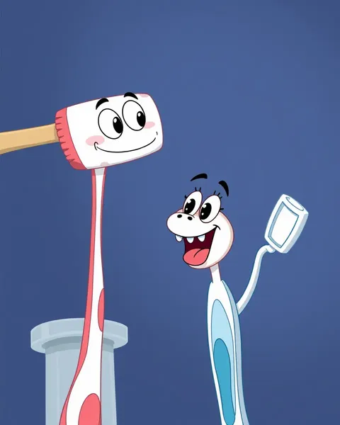 Des images colorées de brosse à dents de cartoons pour le divertissement des enfants