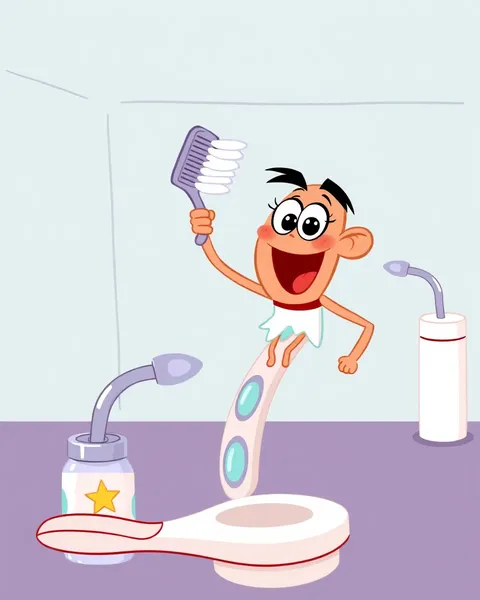 Des images de brosse à dents de cartoon pour le divertissement des enfants