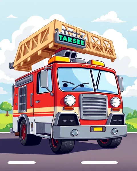 Des images de camion de pompiers amusantes pour le rire des enfants