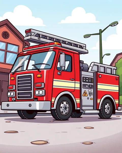 Des images de cartoon de camion de pompiers pour les jeunes enfants