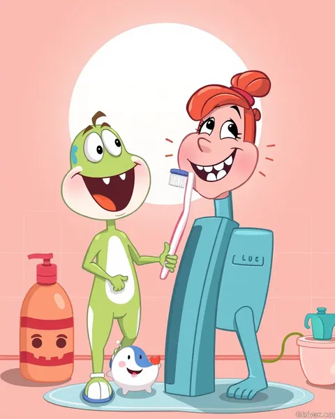 Des images de cartoons de brosse à dents pour l'apprentissage des enfants