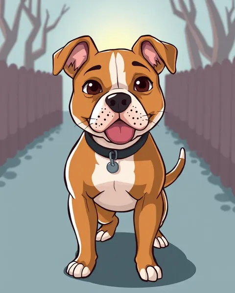 Des images de cartoons de pitbulls qui démontrent des personnages canins aimables