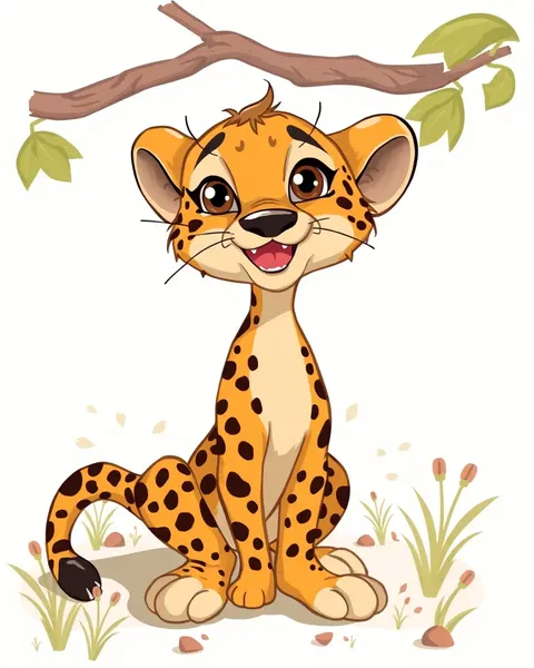 Des images de cheetahs de cartoon enjouées pour émerveiller