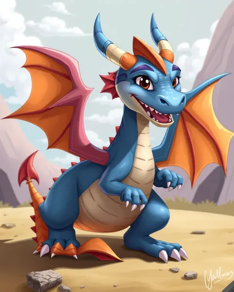 Des images de dragon en style de cartoon