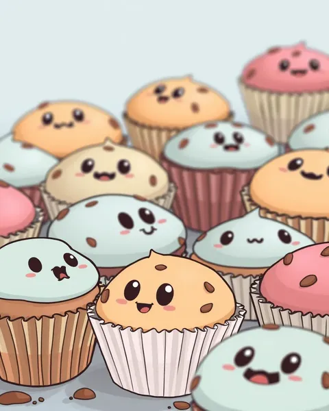 Des images de muffins de cartoon : des friandises enchanteresses qui prennent vie