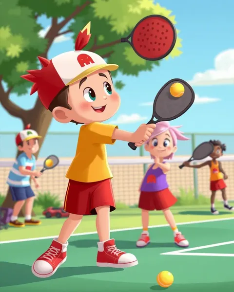 Des images de pickleball de cartoon : des aventures étranges se déroulent