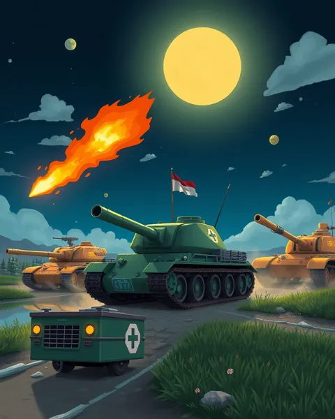 Des images de tanks colorées de bandes dessinées