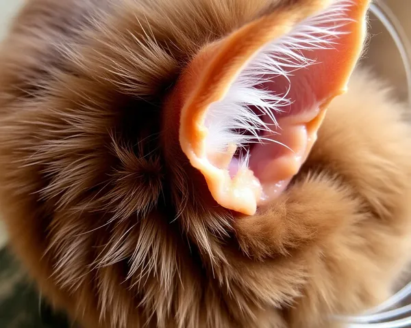 Des photos d'oreille de cire chez les chats