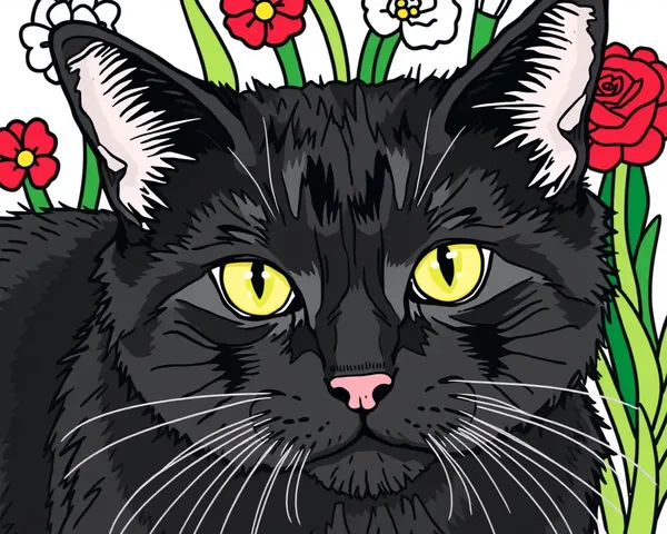 Des photos de chats noirs à colorier gratuits pour les enfants