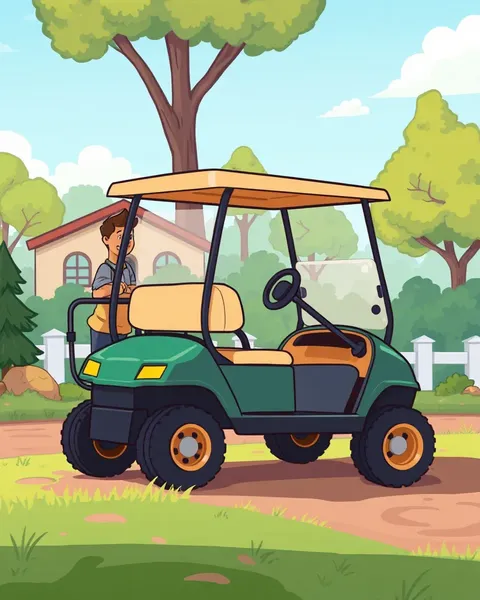 Description d'image de voiture de golf cartoon nécessaire