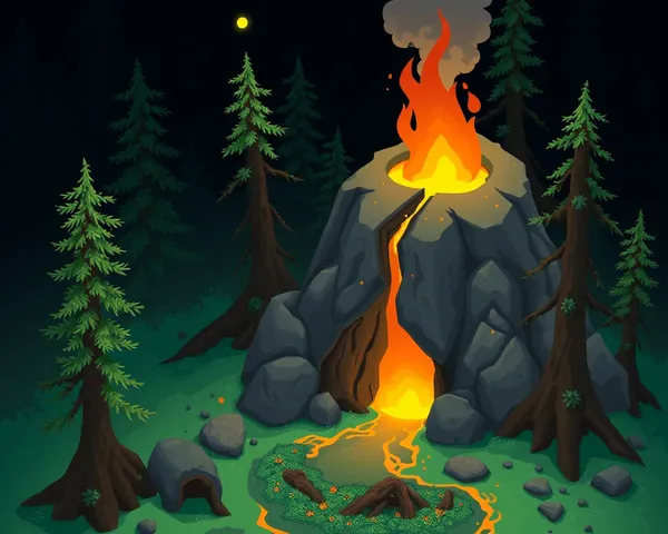 Description de l'image PNG de feu volcanique