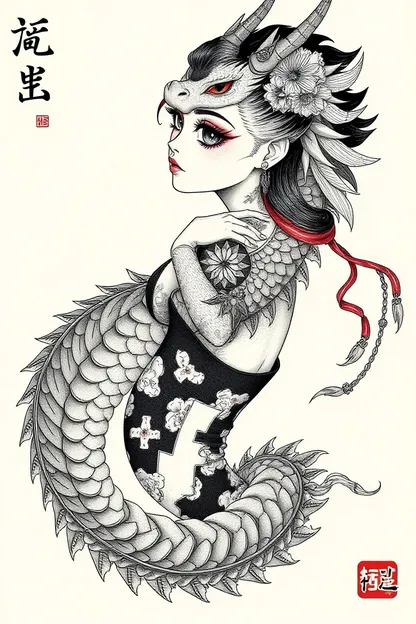 Description du dragon tatoué de la fille Xumo