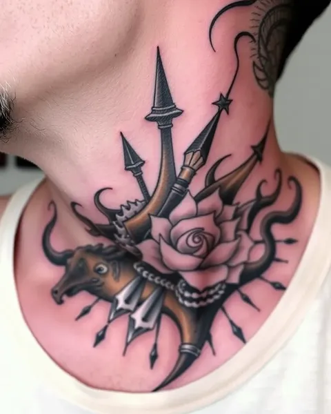 Designs de tatouage pour les garçons au cou avec inspiration signifiante