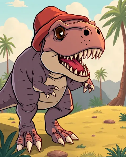 Dessins de T-Rex de cartoon en style de cartoon