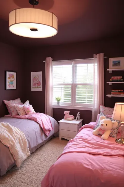 Décoration de chambre pour filles avec meubles blancs et murs bleus