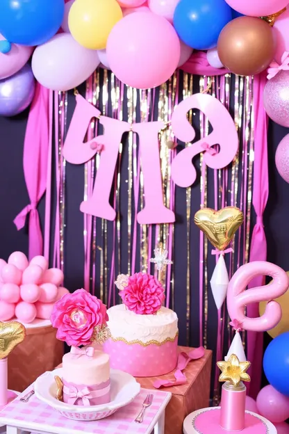 Décorations et jeux de fête d'anniversaire pour la première fille