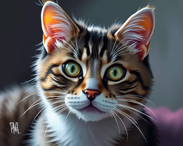 Expression artistique sous forme de portrait de chat