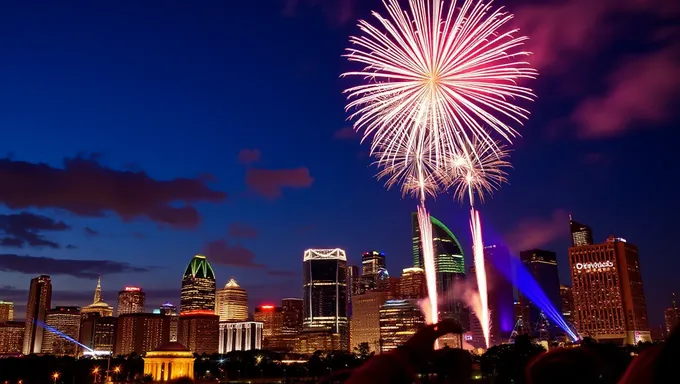 Feu d'artifice 2025 à la ville de Détroit