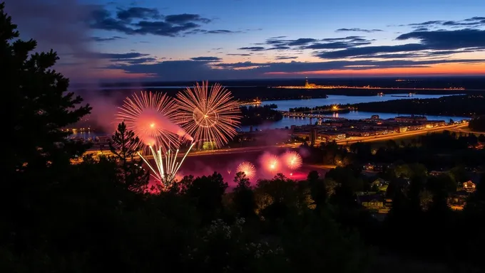 Feu d'artifice à Michigan 2025 à moins de 20 kilomètres