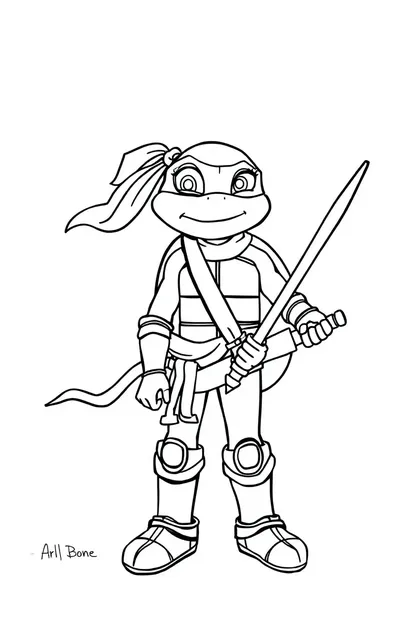 Feuilles de coloriage de la fille Tmnt pour activité amusante pour les enfants