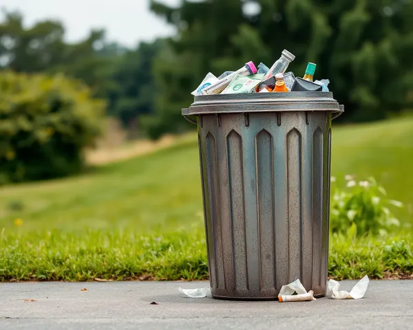 Fichier PNG montrant un poubelle réelle débordant de déchets