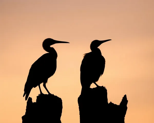 Fichiers de format PNG de silhouettes d'oiseaux pour identification