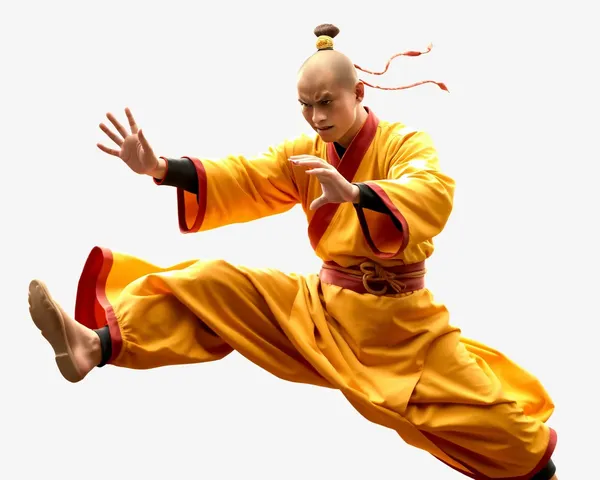 Figure de moine shaolin puissant en format de fichier PNG de kung fu