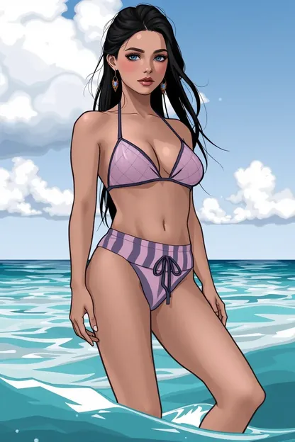 Fille PNG dans l'Image de Bikini Noire Gratuite