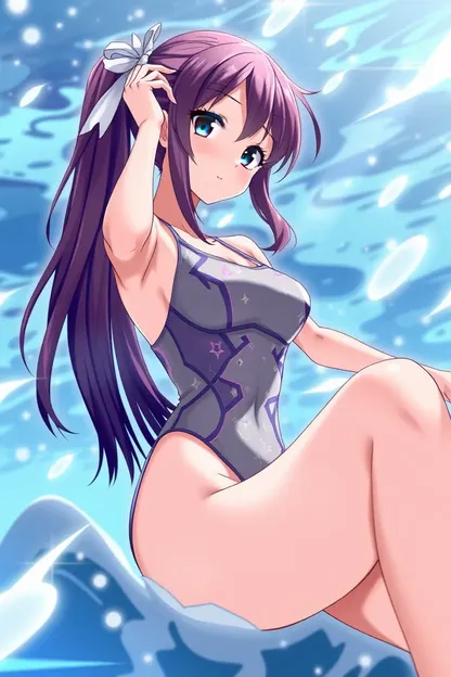 Fille au maillot de bain avec style anime AI