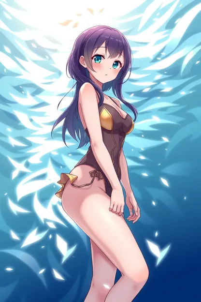 Fille d'anime en maillot de bain avec intégration AI