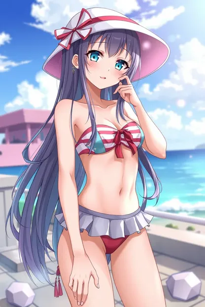 Fille mignonnes de bikini NSWF anime AI