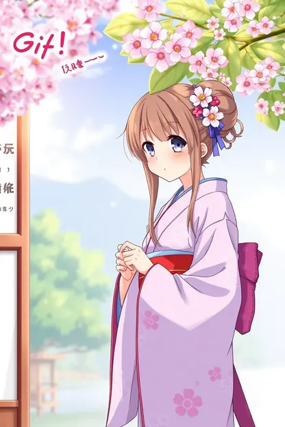 Filles anime en kimono traditionnel GIFs