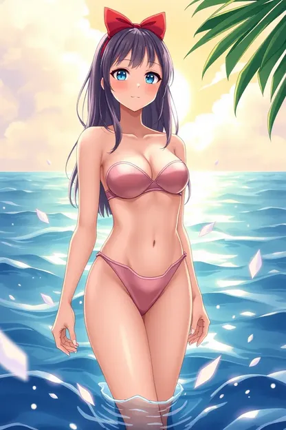 Filles d'anime en maillot de bain, moments drôles en gif