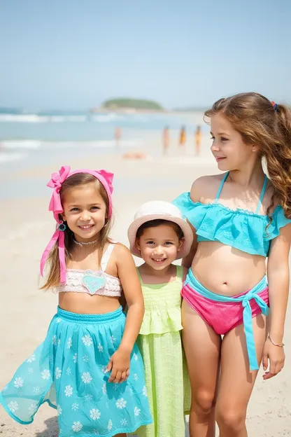 Filles mineures se font des amis à la plage